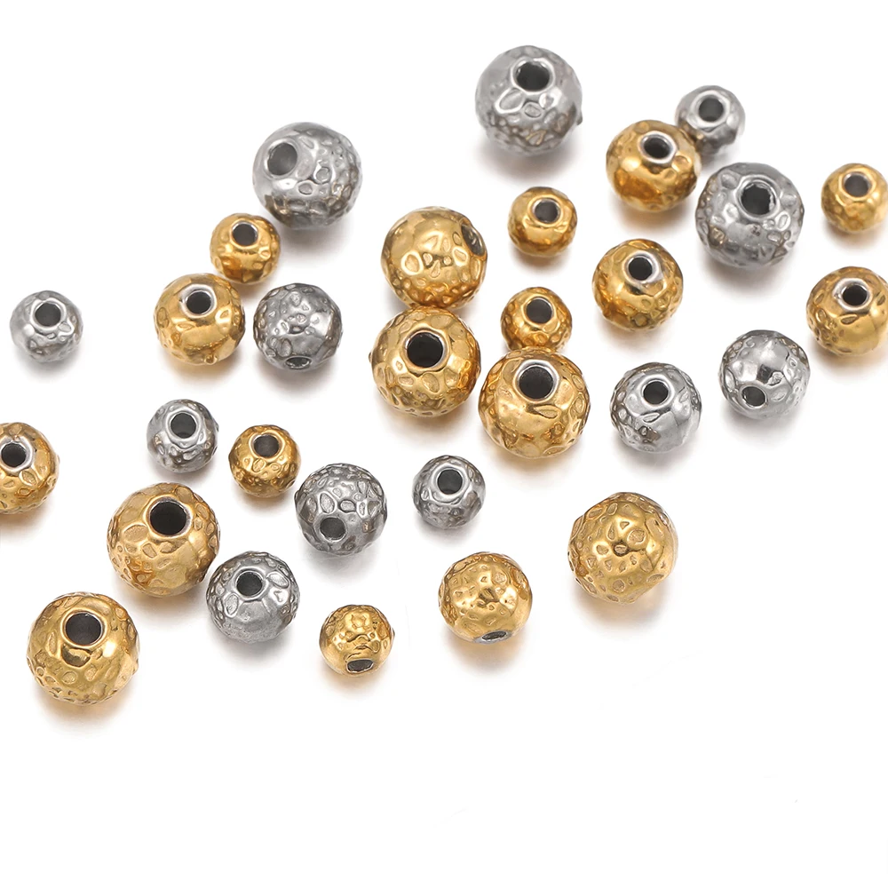 10pcs/lot 4 5 6mm Stainless Steel Balls Beads Round Loose Spacer Beads for DIY Necklace Bracelets Jewelry Making Accessories