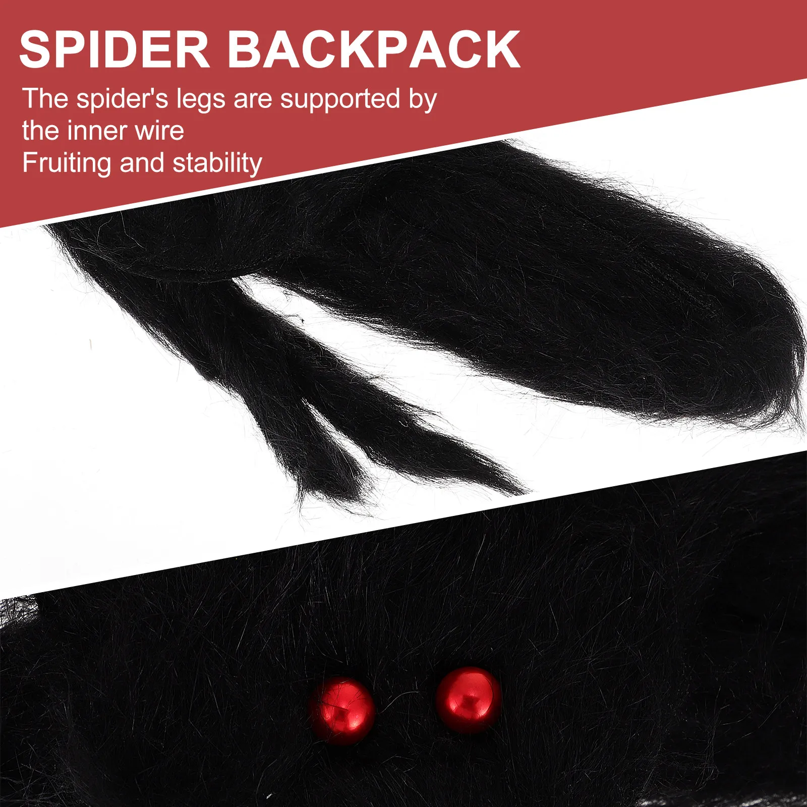 

Рюкзак-паук на Хэллоуин для детей: реалистичный дизайн с большими лапами, пушистый, с гибкой проволочной поддержкой, для хранения конфет