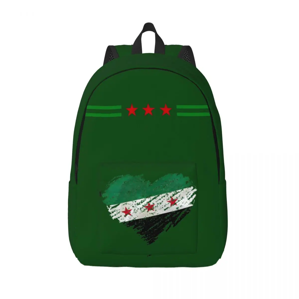 Scribble I Love Syria Flag Backpack for Men Women Fashion High School Work Daypack Syrian Arab Republic Laptop Shoulder Bag Gift