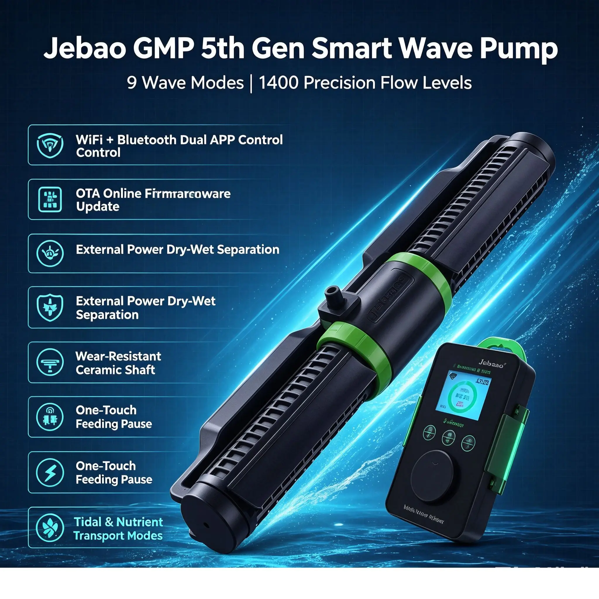 Jebao Jecod Factory Direct GCP Smart Aquarium Circulation Pump Bluetooth/WiFi for Marine Coral Reef Fish Tank