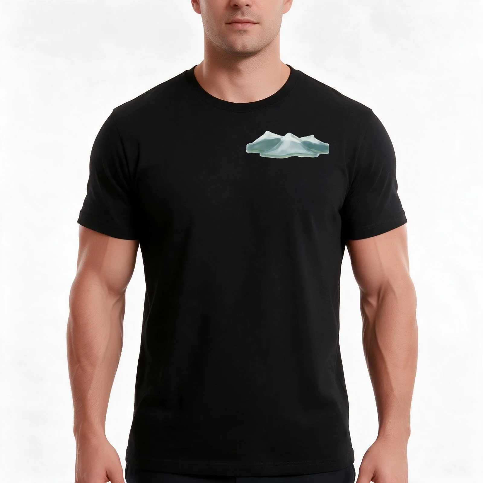 Misty Mountains T-Shirt, Summer Casual Cotton Tee, Oversized Streetwear Tops, Vintage Graphic Print, Loose Fit Short Sleeve