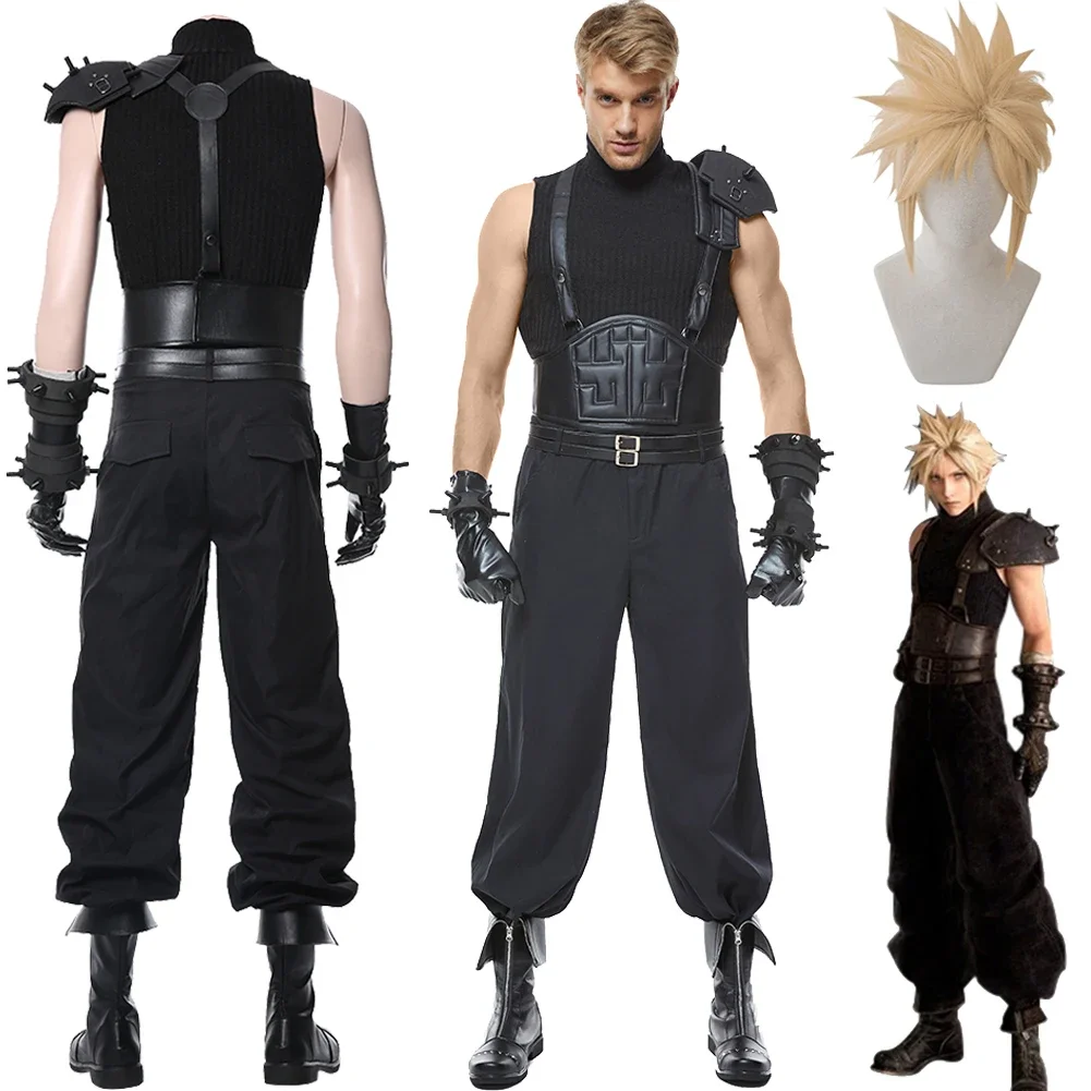 

Fantasy VII Cloud Strife adult men's clothing, cosplay suit, wig, Fantasy FF7, Halloween costume