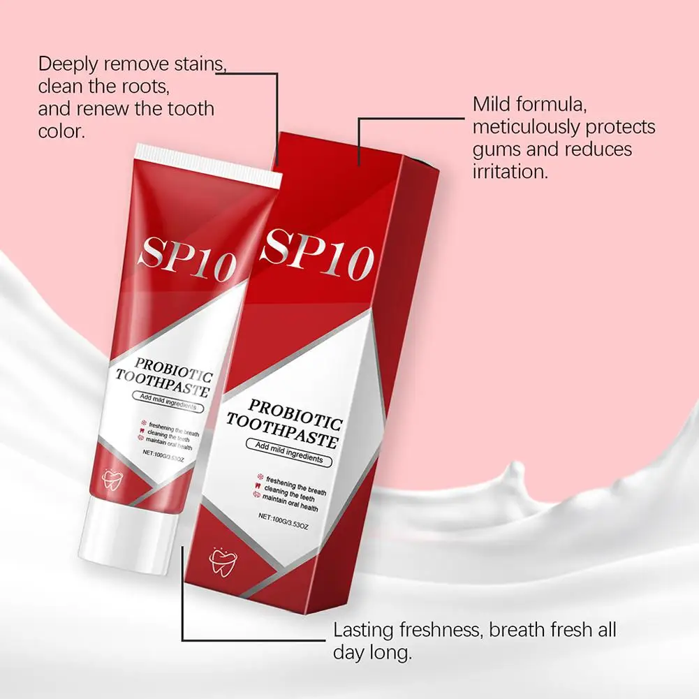 3PCS Sp-10 Probiotic Toothpaste Whitening Tooth Remove Plaque Stains Teeth Whitener Oral Hygiene Clean Fresh Breath Oral Healthy