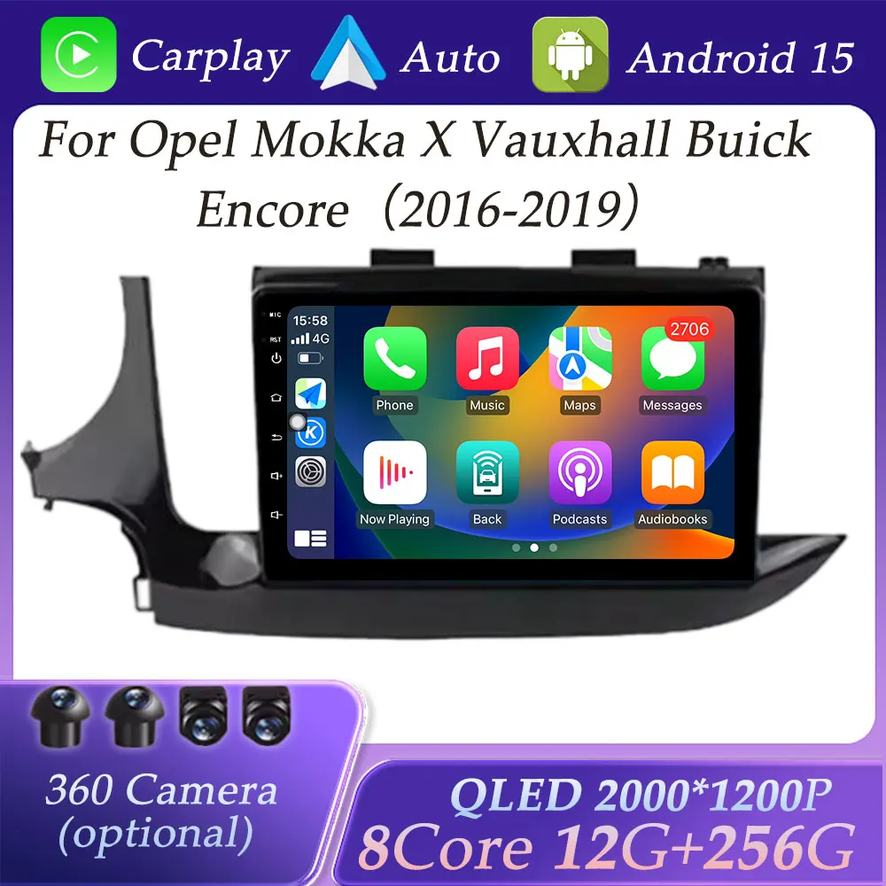 

GPS Navigation for Opel Mokka X Vauxhall Buick Encore 2016 - 2019 CarPlay Car Radio Multimedia Player DSP Stereo QLED Screen BT
