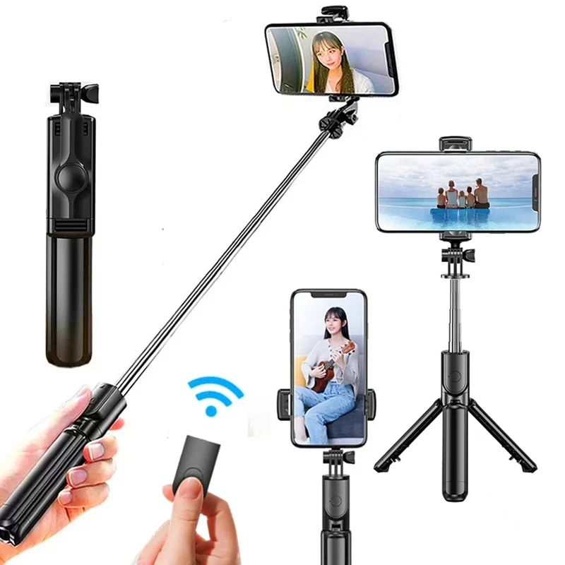 Statyw Selfie Stick z pilotem przenośny statyw do iPhone Bluetooth składany teleskopowy kij do iPhone Huawei Youtube