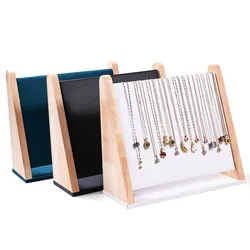 Wooden Design Sloping Necklace Display Stand High-end Bracelet Stand Counter Jewelry Display Equipment Necklace Storage