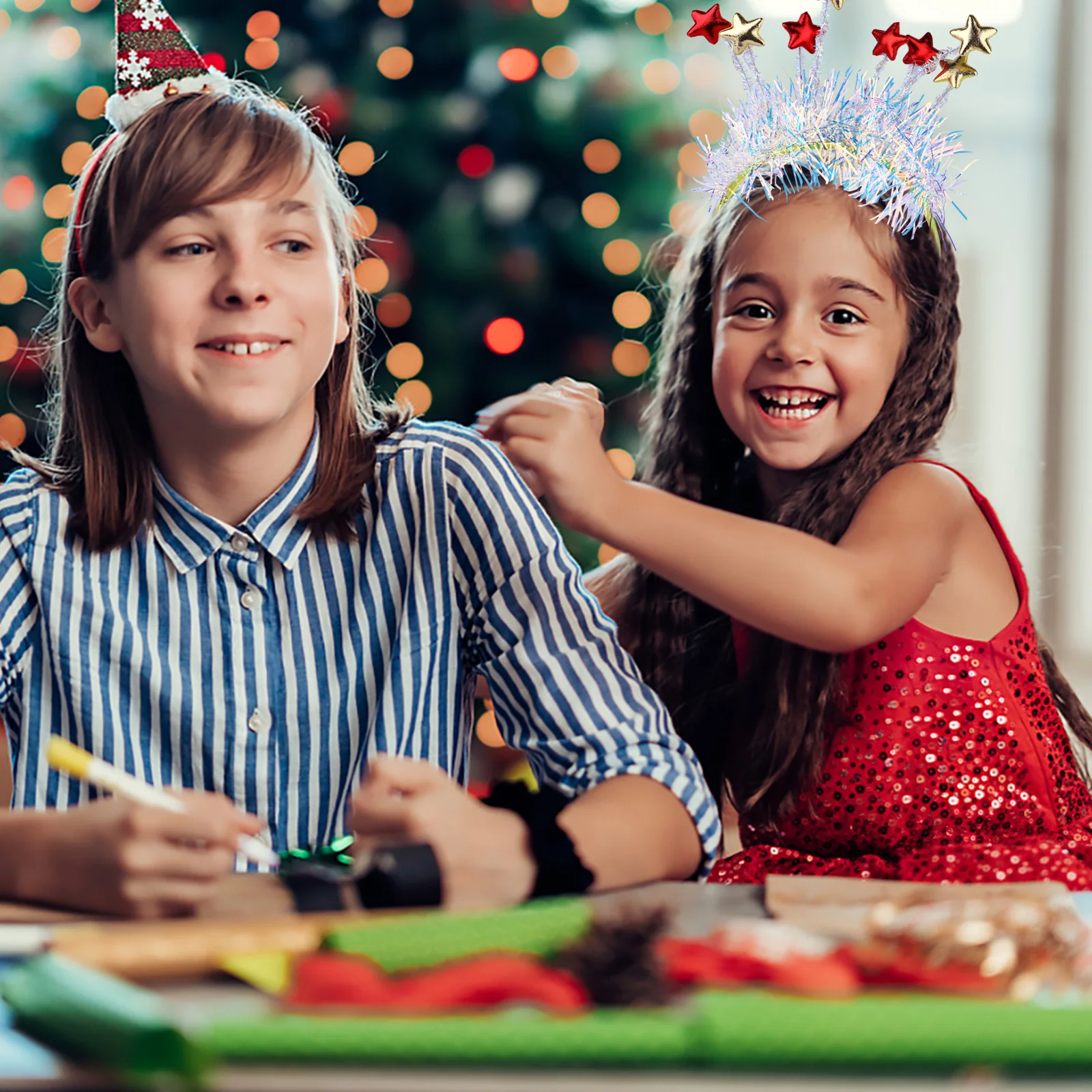 

2Pcs Light Up Hair Headband with Star Design for Women Fashionable Party Festival Photography Decorative Accessory Funny