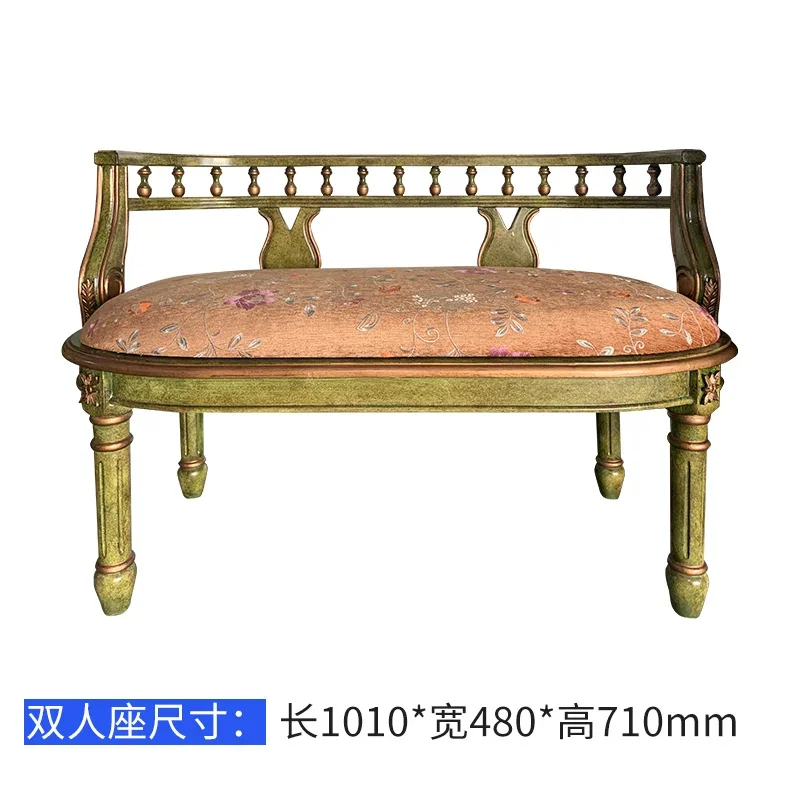 American Bedroom Balcony Small Sofa Leisure a Double Chair Shooting Scene Coffee Shop Solid Wood Meeting Chair