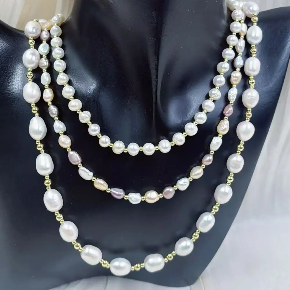 For Mother Jewelry Gift Purple Pink White Female Jewelry Genuine Natural Freshwater Pearl Chokers Necklace