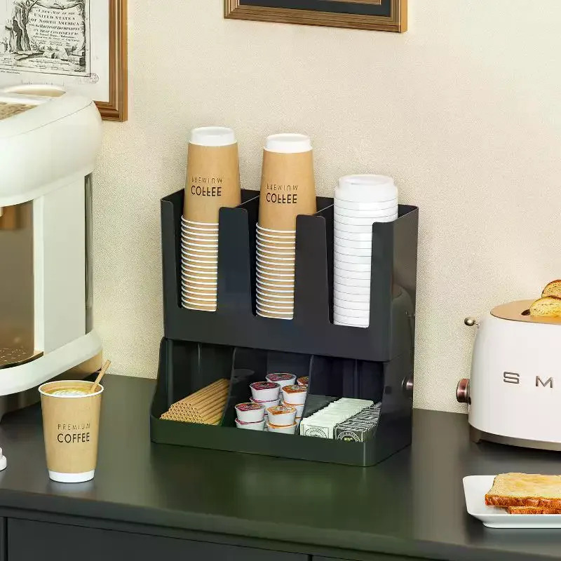 Immagine 4: Nuovo organizer verticale a 6 scomparti per tazze e coperchi, ideale per sala pausa, ufficio, casa.