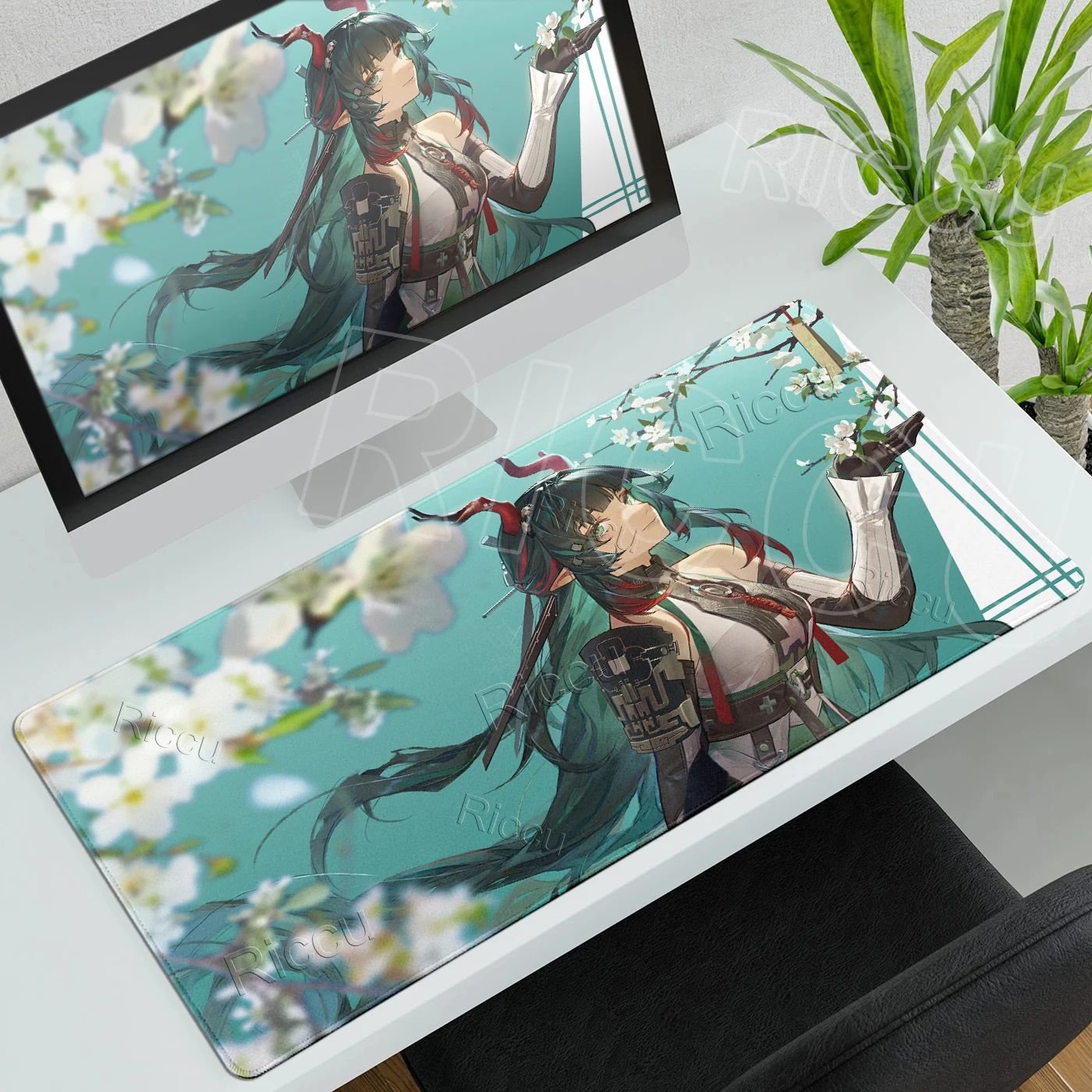 Extended Pretty Anime Mouse Pad Zhuang Fangyi Gaming Protection Desktop Mat XXL Arknights Endfield Anti-slip LockEdge Rubber Pad