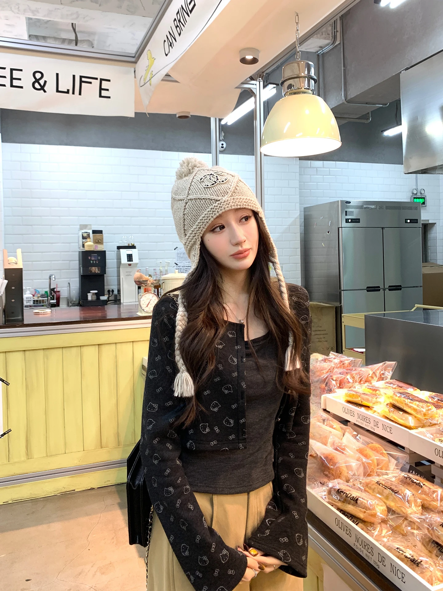 

Fce Lined Knitted Slim Fit Warmth Outerwear Two-Piece Set Casual Sle YANUOYU Brand Yang Yang Nuo Yu ort Coat