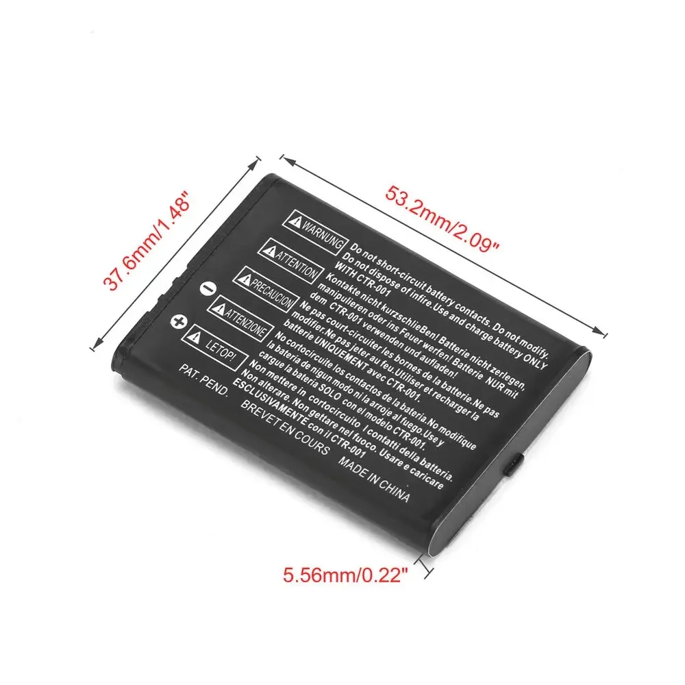 2000mAh 3.7V CTR-003 3DS Bateria CTR003 Baterias de íon de lítio para Nintendo 3DS/2DS Game Console N3DS CTR 003 Celular recarregável