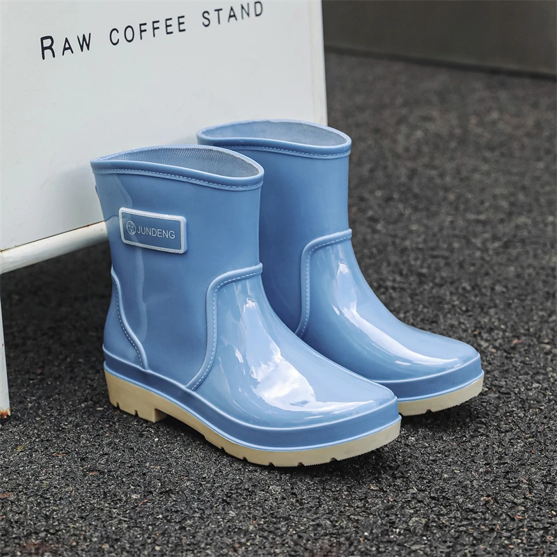 Kurze Röhre Frühling und Herbst Mode exquisite Damenschuhe Damen kurze Röhre Regenschuhe Küche Wasserschuhe Anti-Rutsch-Mom Wom