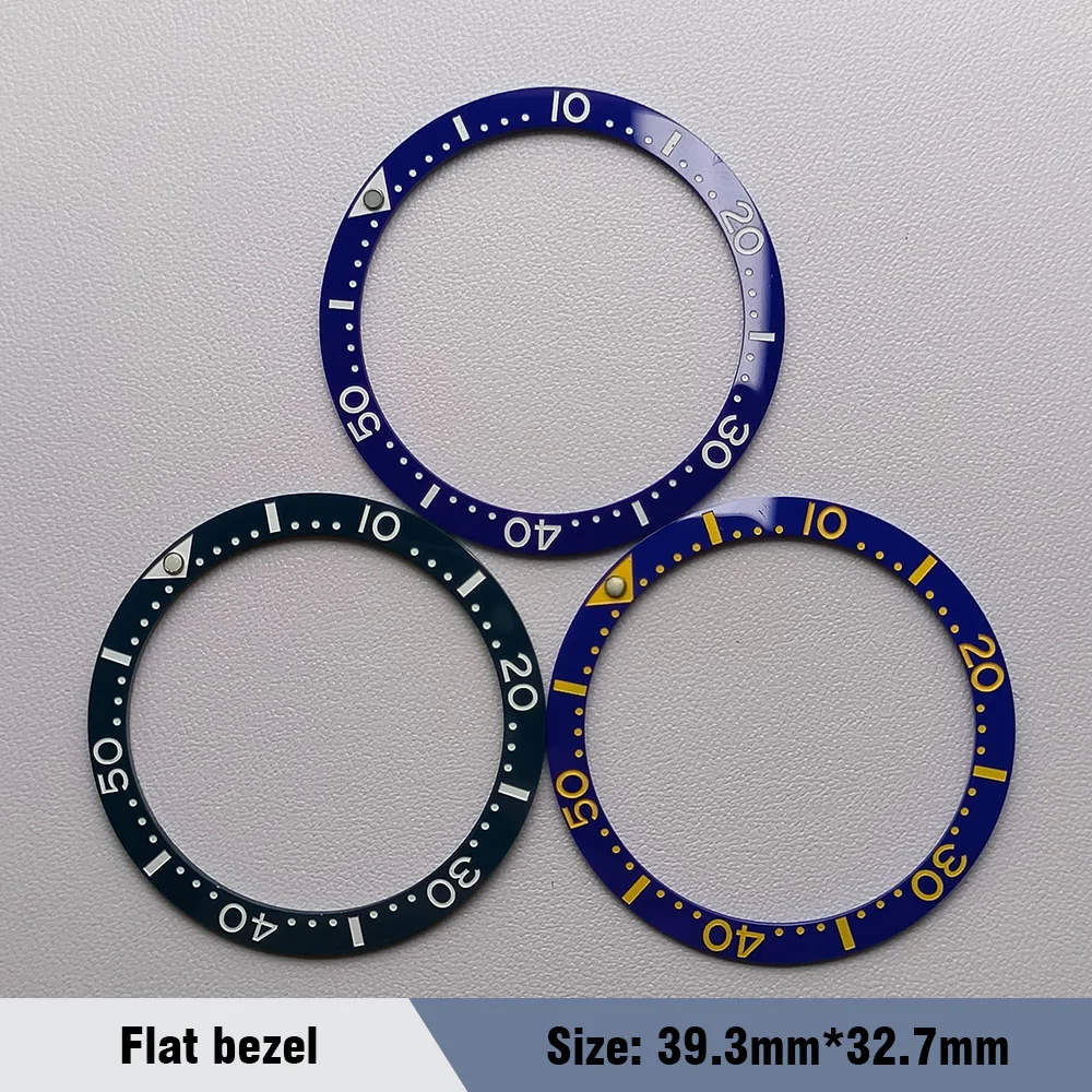 Flat Ceramic Bezel Insert 39.3mm*32.7mm Watch Replacement Watch Parts Watch Cases Replace Accessory Diving Bezel Ring