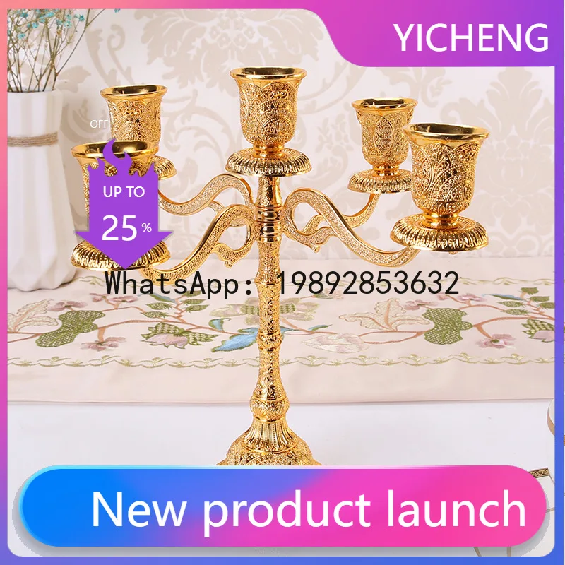PYJ Wedding Wedding 5 Five Heads Three Heads Candle Holder European Style Candle Holder Table Candlelight Ornaments