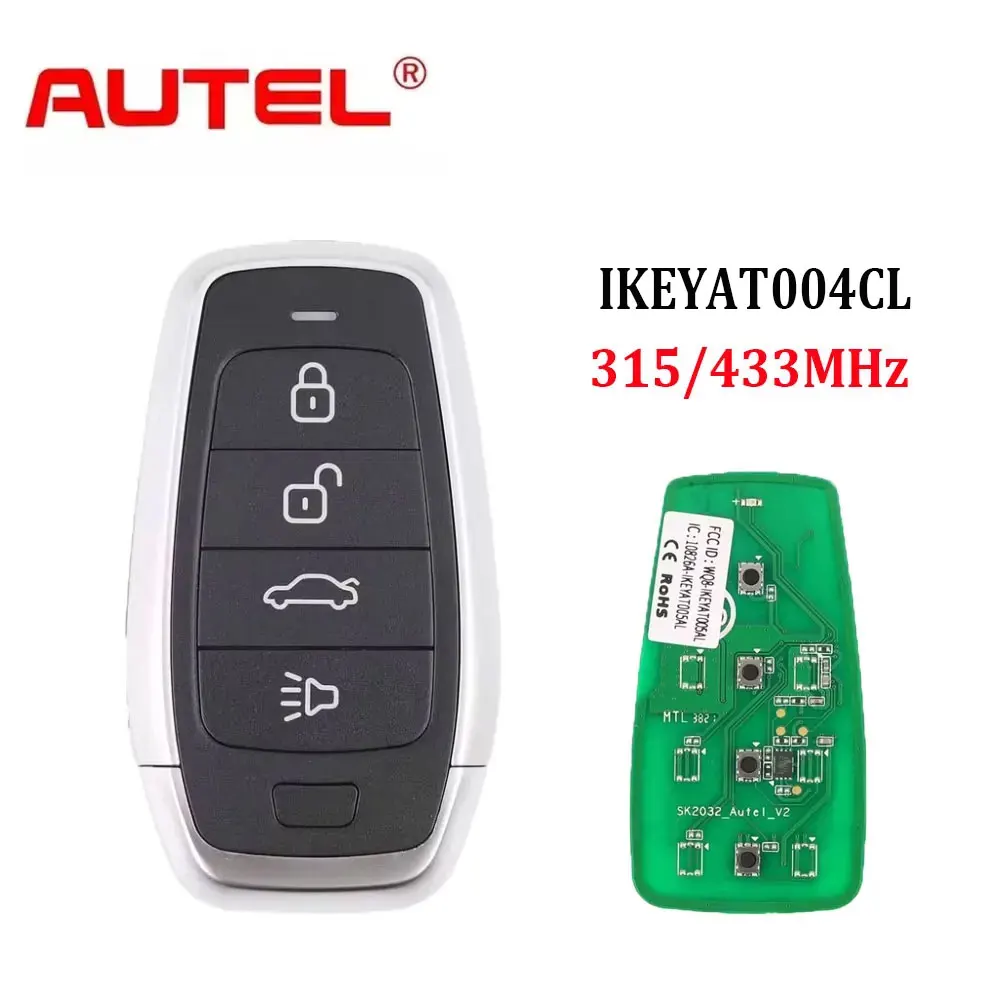 

Универсальный смарт-ключ Autel IKEYAT004CL AT004CL, 4 кнопки для умного ключа Autel для KM100 IM508 IM608, автомобильный дистанционный ключ
