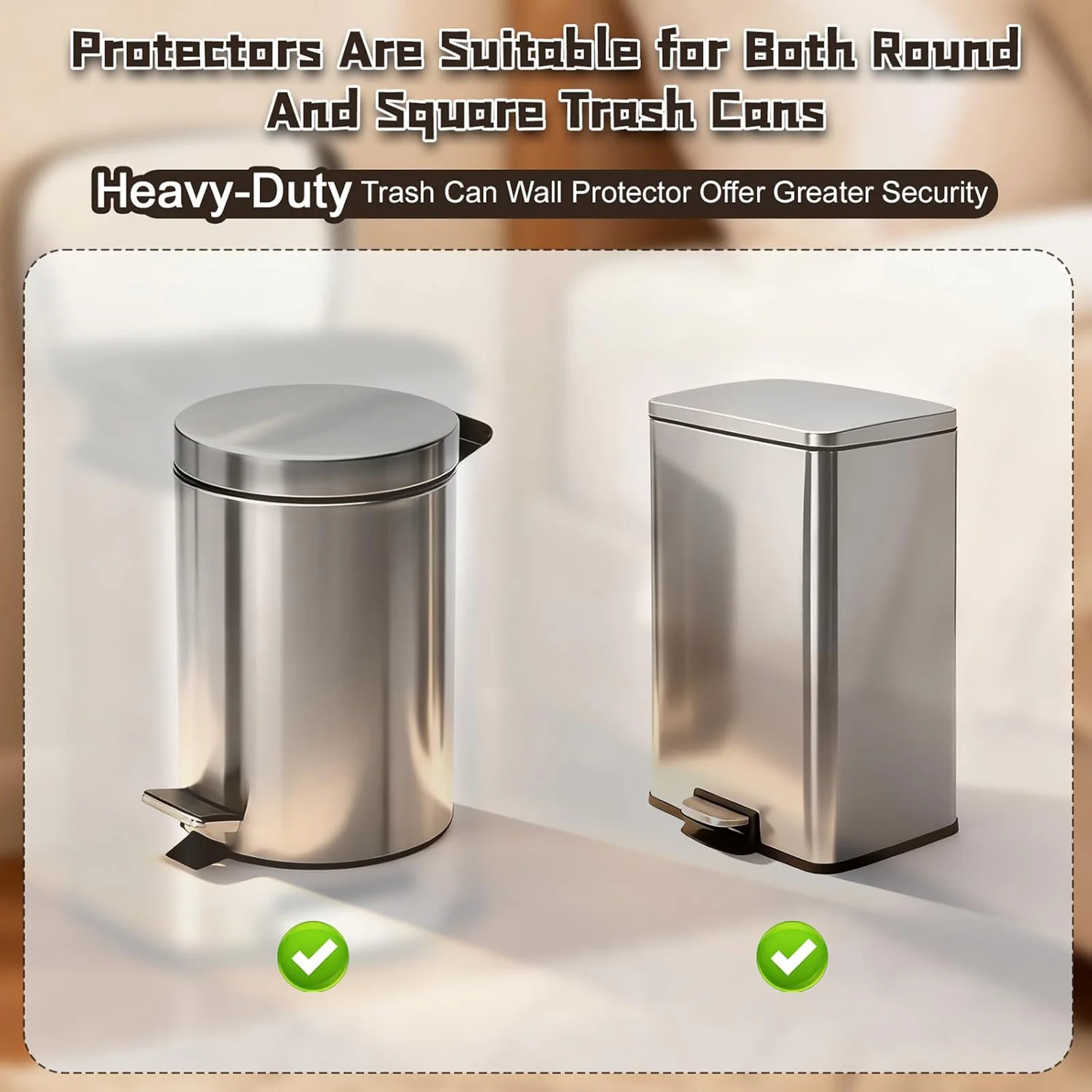 4pcs Silicone Floor Protector Pads Trash Can Stops Anti-Moving Backward Anti Collision Noise Reduction Cushion