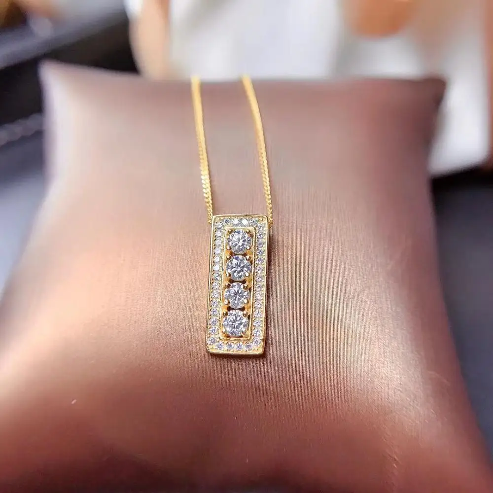 New Style Moissanite Lady Necklace Round 3mmx 3mm Size Each Gem Real 925 Silver GRA Certificate Girl Birthday Gift Fashion