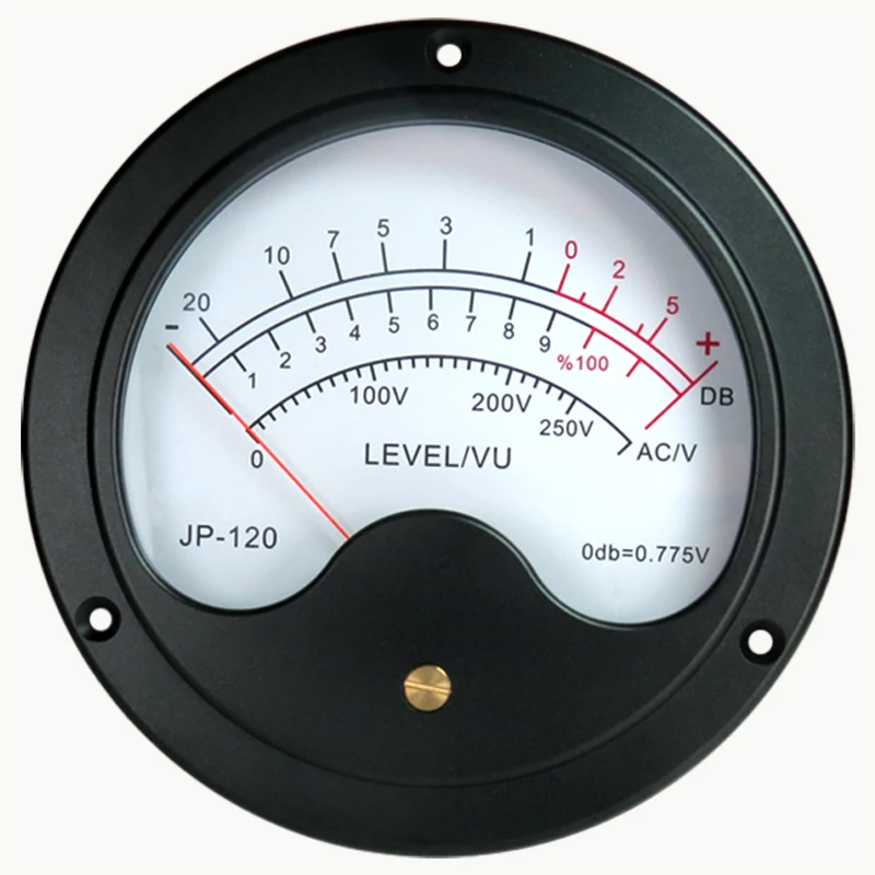 Aluminum alloy tube amplifier level meter power amplifier vu meter large size pointer meter with LED yellow backlight with drive