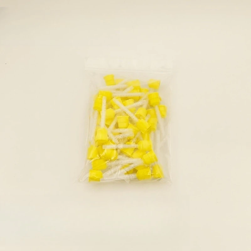 100Pcs Lab Silicone Yellow Head Silicone Rubber Printing Film Material Stirring Head Conveying Head Silicone Mixing Heads s