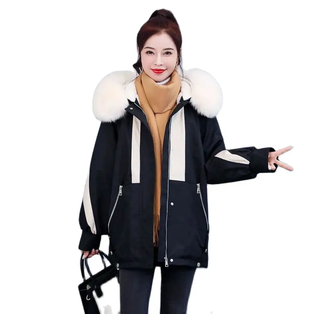 

Pai Overcome Women's Winter Clothes 2024 New Velvet cotton-padded jacket Korean Loose Warm Fashion CoatTide.