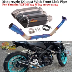 For Yamaha YZF R15 V3 R125 MT125 XSR125 2020 - 2024 Motorcycle Exhaust System Front Mid Link Pipe Motorcross Muffler DB Killer