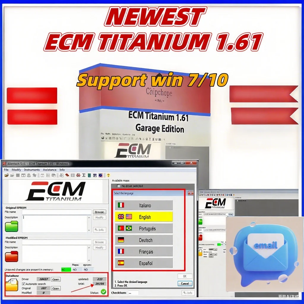 2025 Hot Ecm titanium 1.61 win10 تشغيل آلة افتراضية قراءة الكتابة ضبط وحدة التحكم في المحرك بيانات ECU