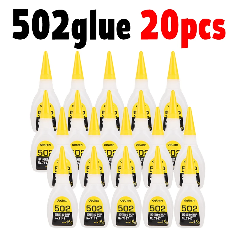 

20pcs Deli 502 Strong Adhesive Force Strong Waterproof Flexible Convenient To Carry Flexible Transparent Durable Glue