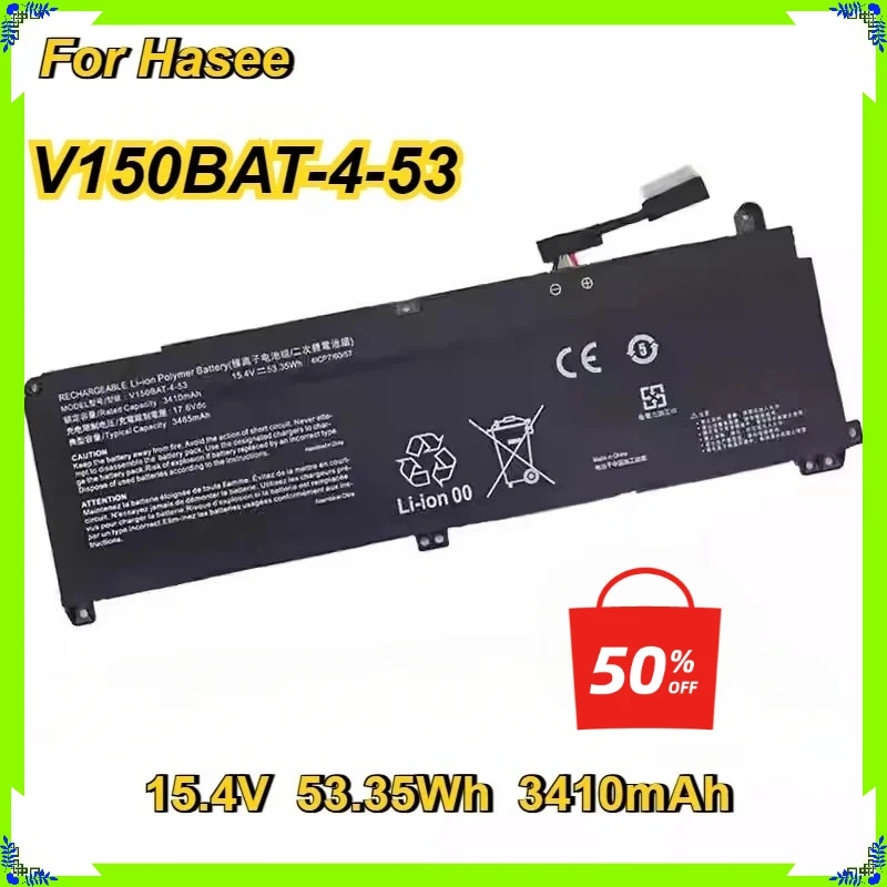 SWZY V150BAT-4-53 V150BAT-3-41 53.35Wh/41Wh Laptop Battery for Hasee Z8 G8 DA5 DA7NP CV15S02 Z8-DA7NP DA7NT CV15S02 G8-DA7NT Bat