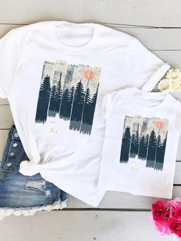 

Tee Women Vintage Watercolor Cute Kid Child Summer Mom Mama Mother Graphic T-shirt Clothes Clothing Family Matching Outfits