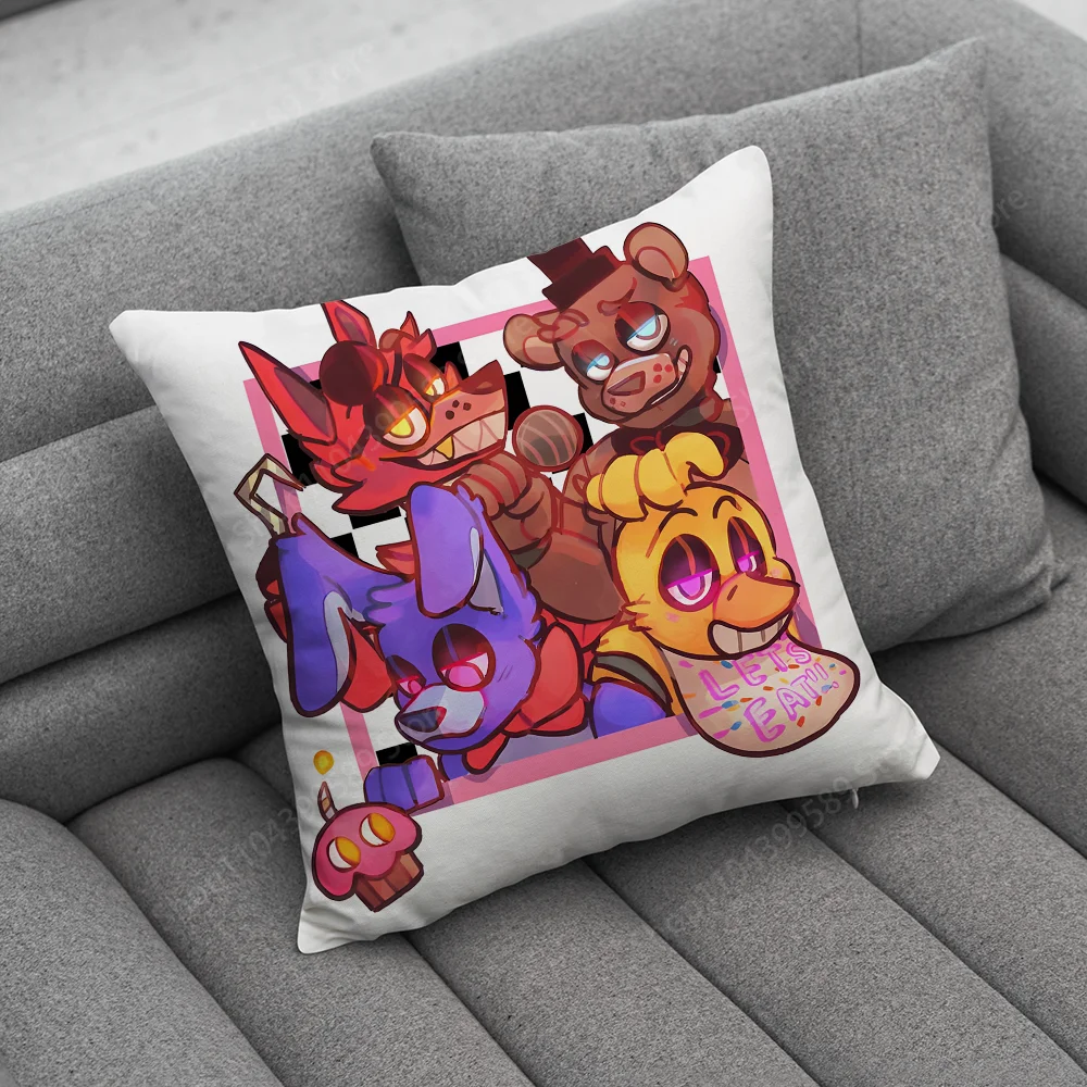 F-Five Nights at F-Freddys Pillow Case Soft Cushion Cases for Farmhouse Sofa Decor Home Decorations and Protector