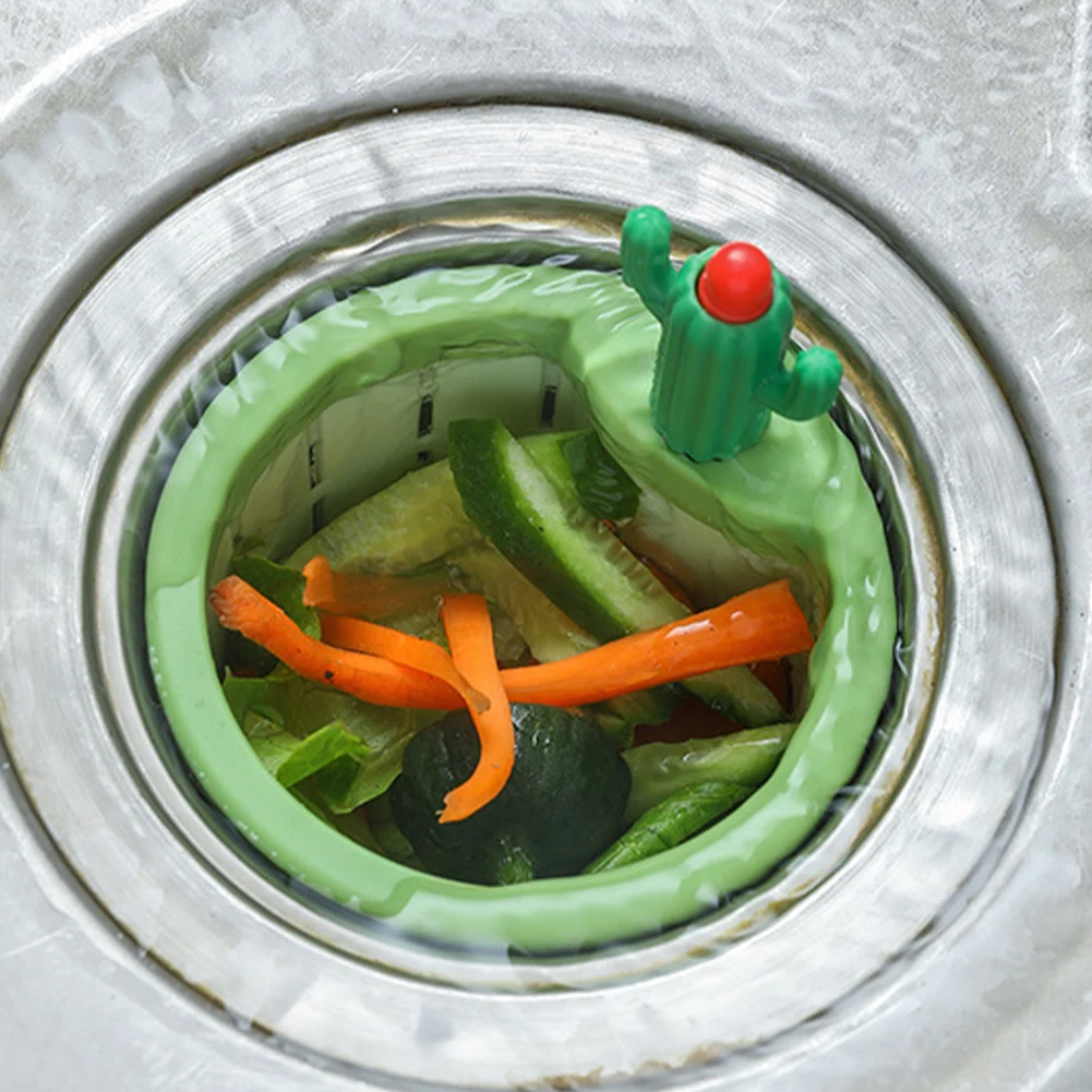 Cactus Sink Drain Strainer Sink Filter Lifting Basket Multi-Functional Press Automatic Dumping Basket Anti-Clogging for Home Use