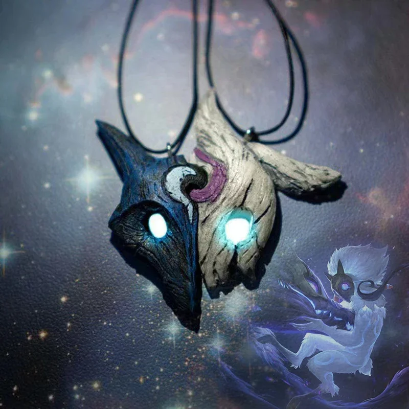 LOL Eternal Hunters Kindred Necklace Soul of Sheep Wolf MOBA Game League of Legends Metal Fashion Jewelry Cosplay Costume Props