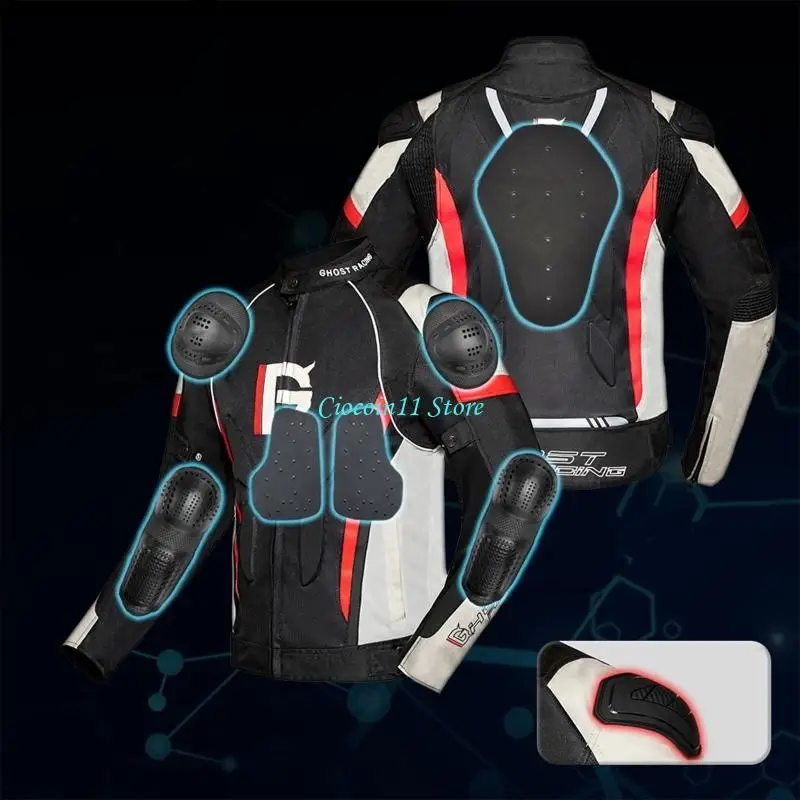 Y1UB Breathable Mesh Motorcycle for Jacket for Men Dual for Protection with Wat