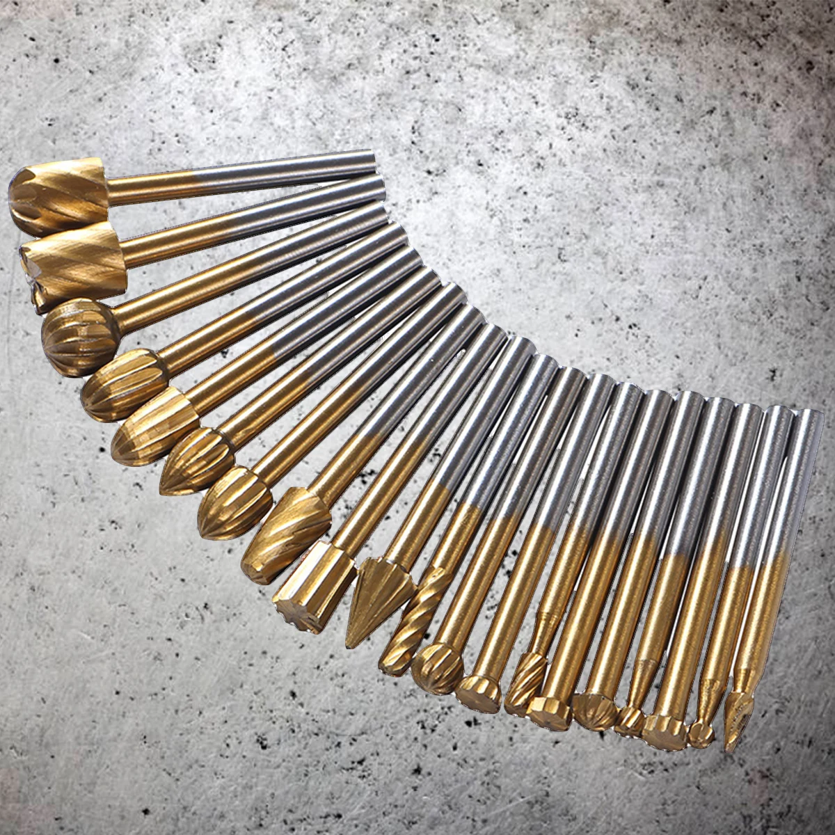 

20 Pcs High Carbon Steel Routing Router Bits Burr Rotary Tools Suit Woodworking Carving Engraving Drilling Rotary Tools