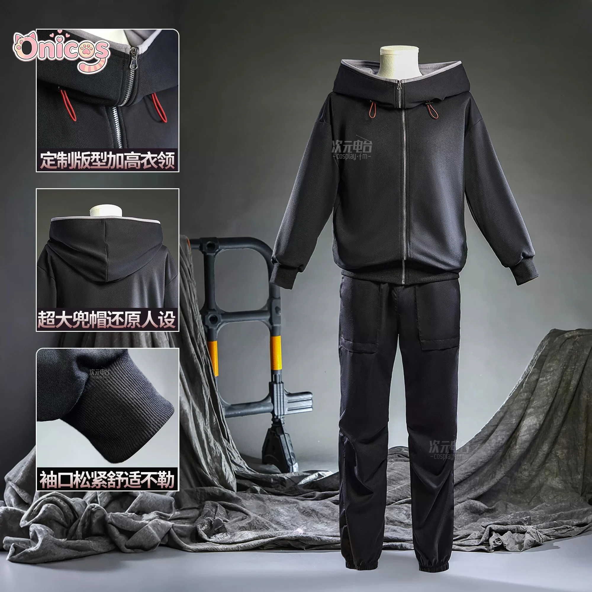 Yuji Itadori Cosplay-Kostüm Herren Freizeitoutfit Komplettset Tägliche Kleidung Schwarzer Anzug Halloween Karneval Onicos