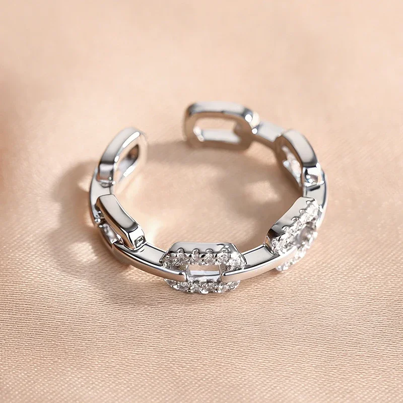 CAOSHI Chain Linked Design Opening Ring for Women Three Color Available Temperament Elegant Daily Wear Finger Accessories Gifts