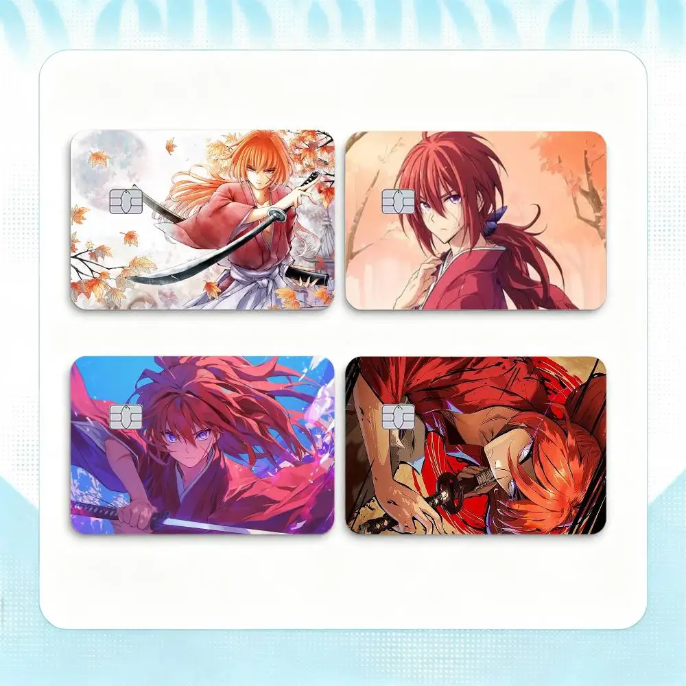 R-Rurouni Kenshin  Credit Card HD Stickers Small Chip Waterproof Sticker Game Card Decal Gift