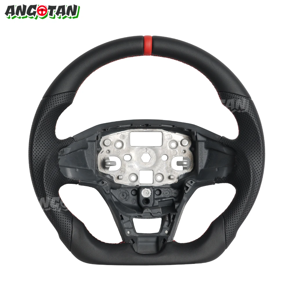 

Full Leather Racing Steering Wheel For Ford Transit Tourneo Custom 2017-2021 Perforated Leather Steering Wheel Replacement