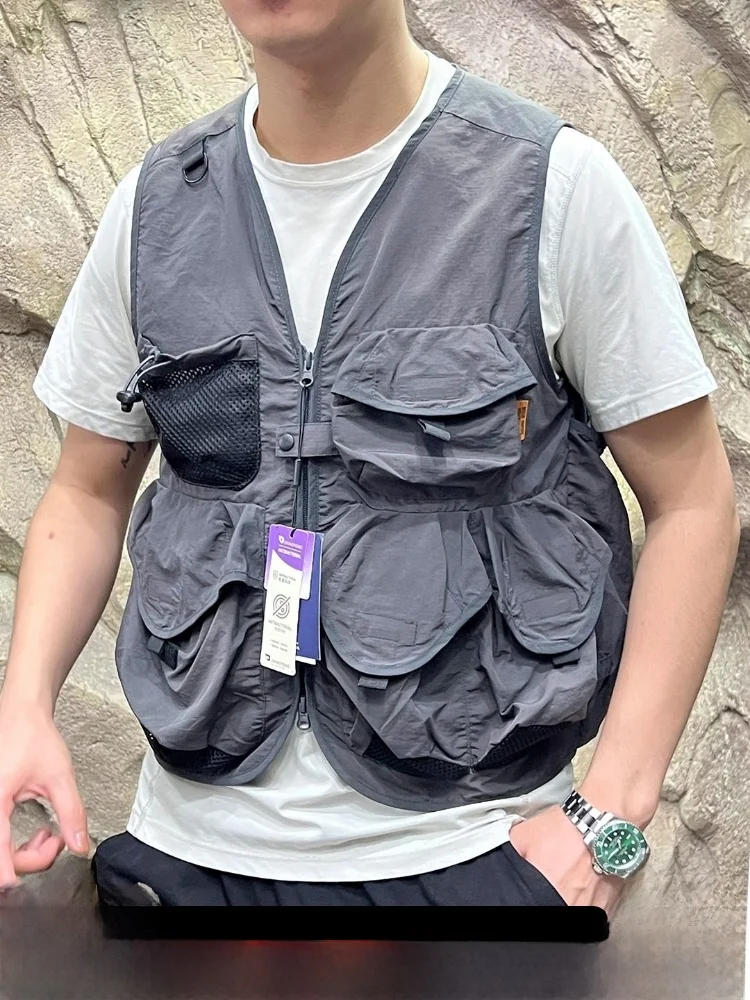 

Tactical Series Lightweight Vest Outdoor Fiing Couples Sle Summer Workwear ket Design Faionable Stand Fit Zipper ...