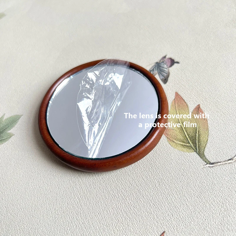 Specchio per il trucco portatile in legno specchio cosmetico rotondo con manico fatto a mano con specchio portatile per vanità personale con manico singolo