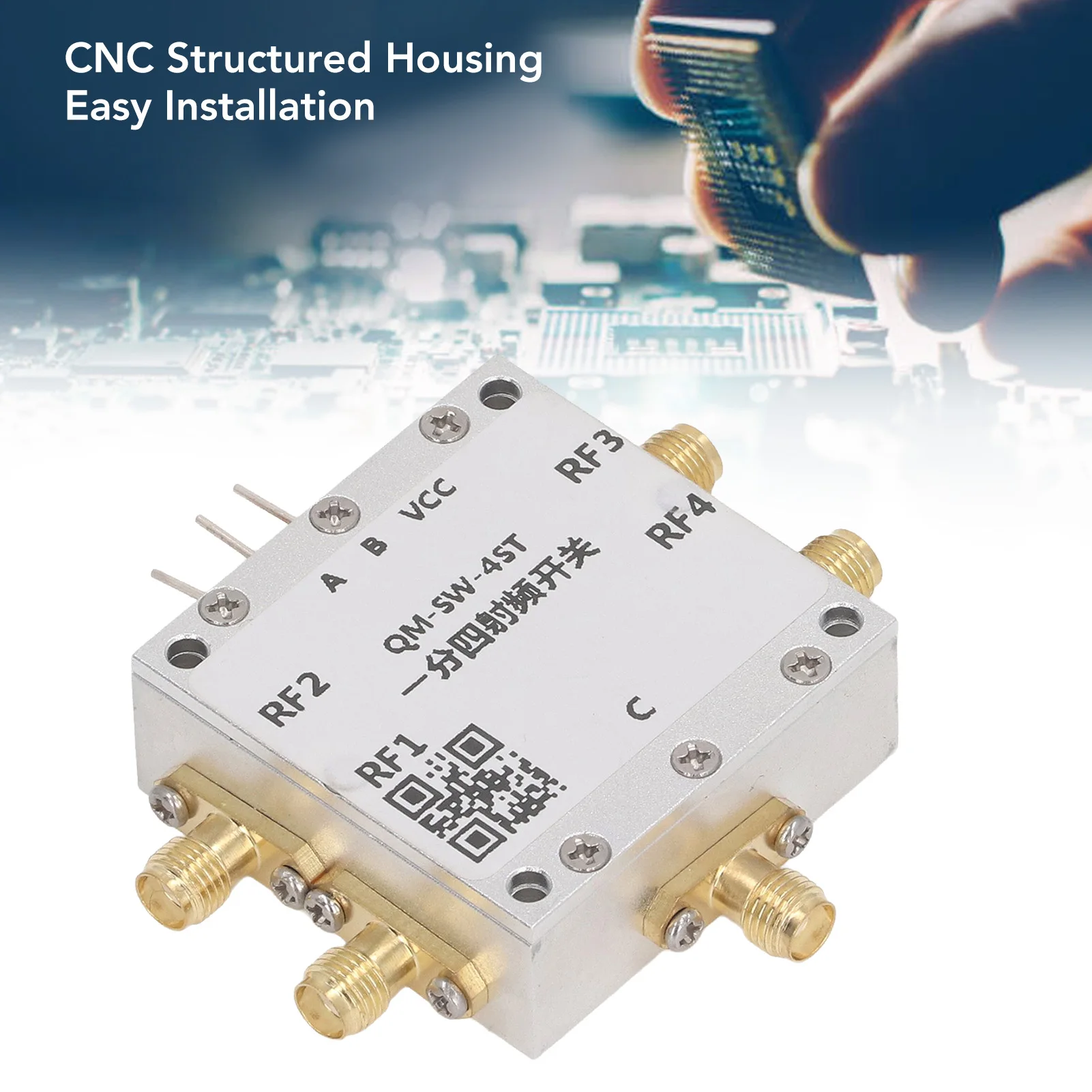 Module de commutation RF, Excellent matériau en alliage d'aluminium, coque de Structure CNC, pas facilement endommagé, Module de commutation RF SP4T multifonctionnel