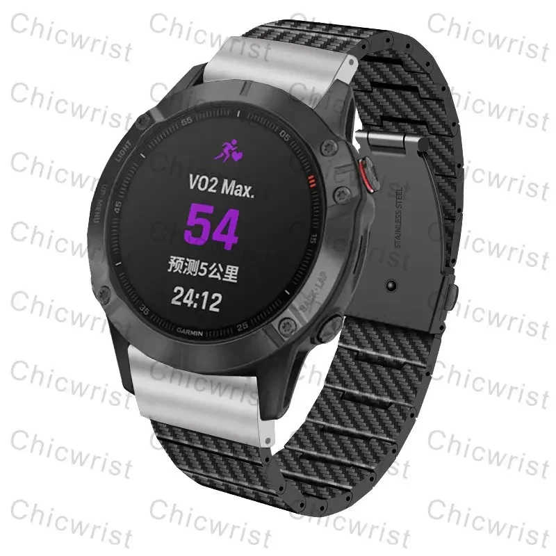 QuickFit 22mm 26mm Resin Carbon Fiber pattern strap For Garmin Fenix 5 5X Plus 3 3HR/Epix  7X 7 Solar/6X 6 Pro Smartwatch Band