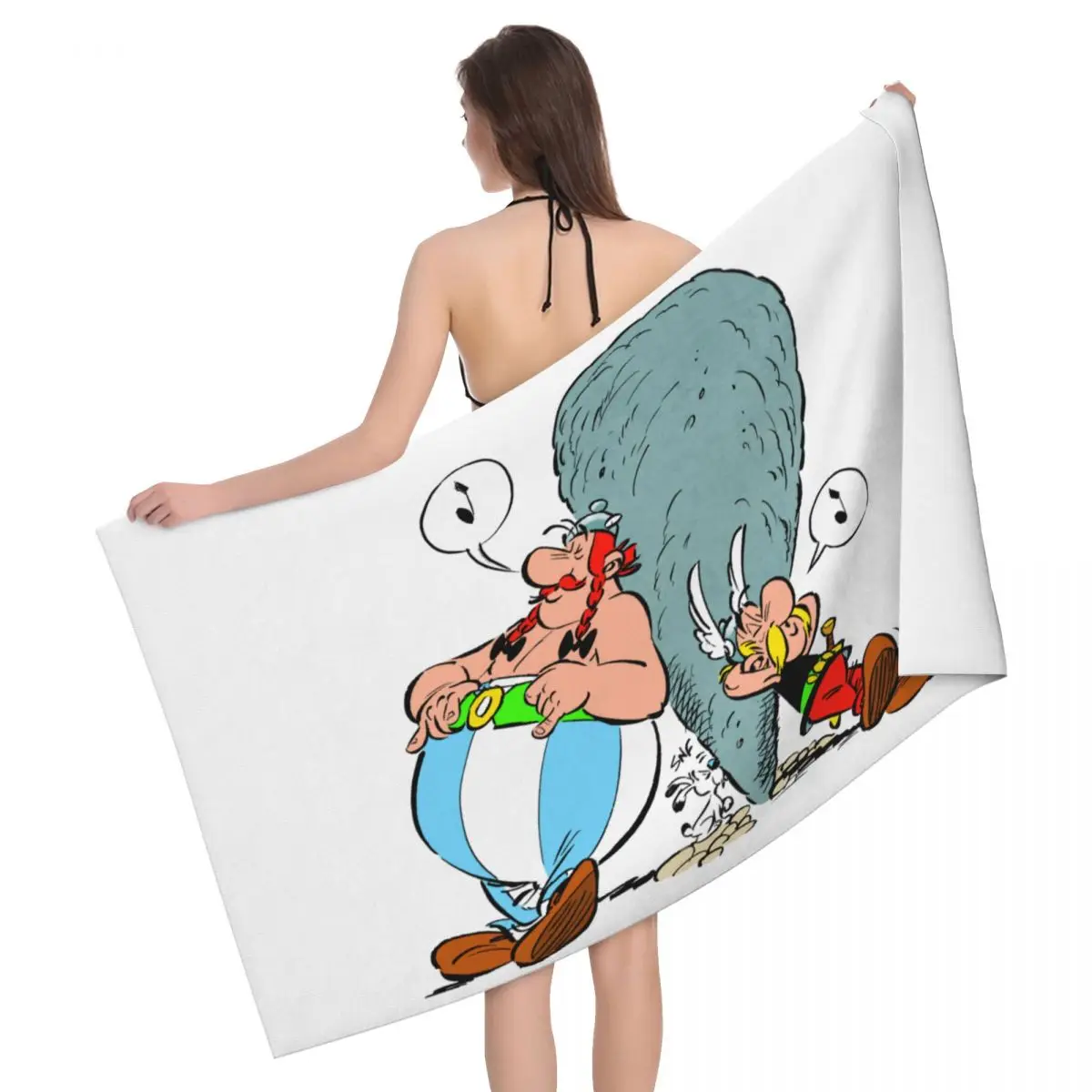 

Custom Asterix And Obelix Soft Linen Microfiber Beach Bath Towel Quick Dry French Comic Bathroom Yoga Towels