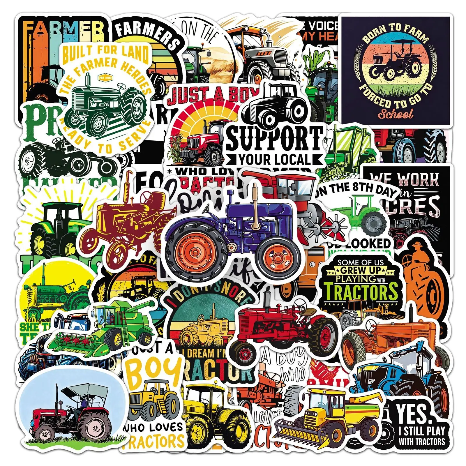 10/50PCS Agricultural Tractor - Agriculture Farming Cartoon ulasan dan harga