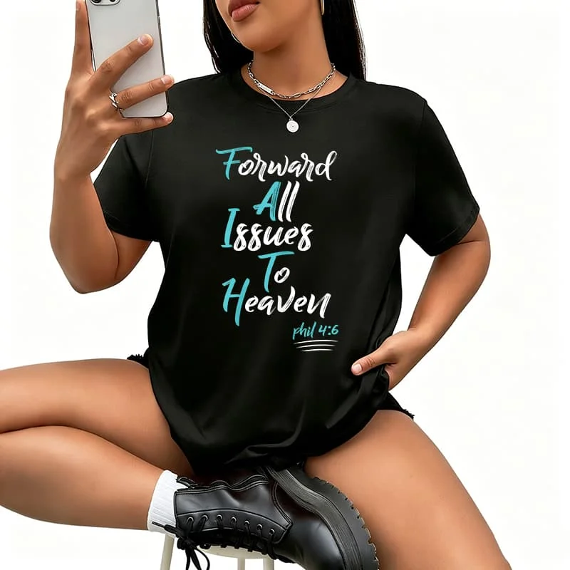 Faith Over Fear Spiritual Uplifting Christian.jpg Women's T-Shirt 100% Cotton Funny Graphic Short Sleeve Tee Novelty Shirt Casual Crew Neck Top S-58XL