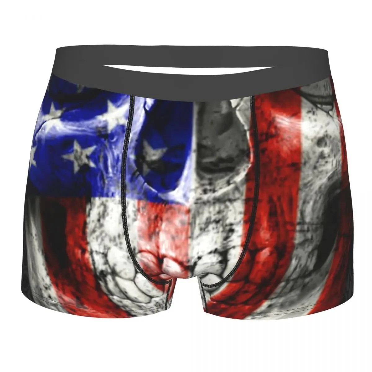 American Flag Veteran Patriot Skull Camouflage Army Underpants Homme Panties Male Underwear Ventilate