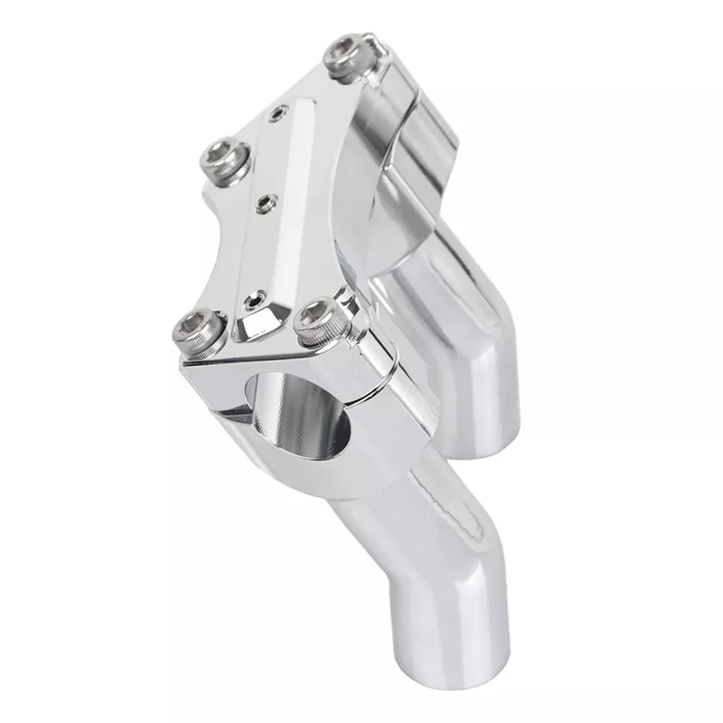 

Chrome 4" Tall Handlebar Risers Top Clamp For Tour Glide Dyna Road King Aluminum Handlebar Riser Handlebar Riser