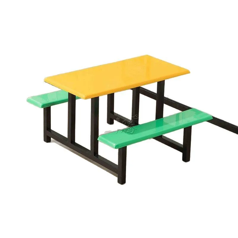 Student canteen dining table and chairs Staff dining room 4 people 6 people 8 people Stainless steel dining table Snack bar Siam